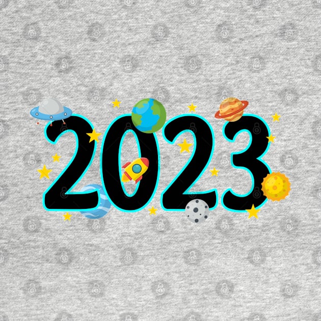 Hello 2023 - Space Theme by ShopBuzz